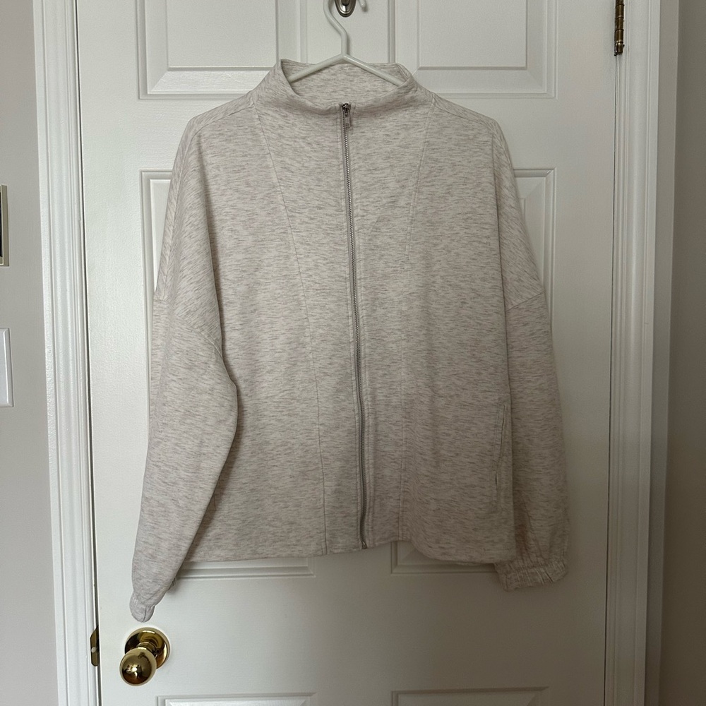 Light Grey/Beige Zip-Up Jacket